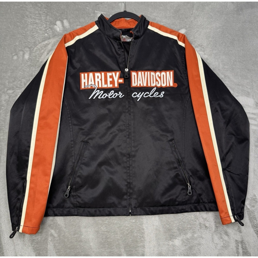Vintage Harley Davidson Jacket Womens 1W Nylon Motorcycle Biker Cafe‎ Racer Y2K